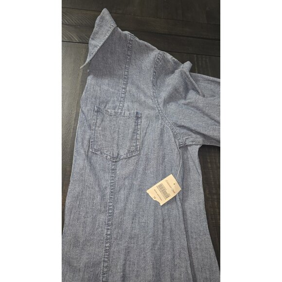 Coldwater Creek Dress Womens 14 Blue Chambray Button Up 3/4 Sleeves Collared HL7 - Picture 3 of 5